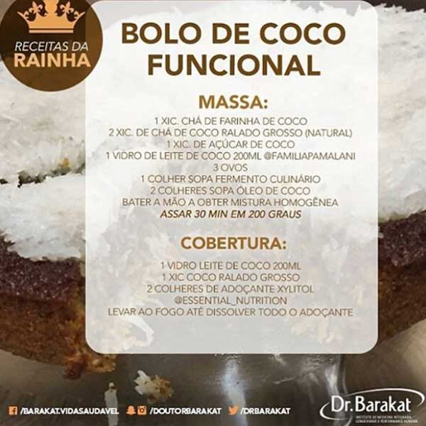 Bolo de coco funcional