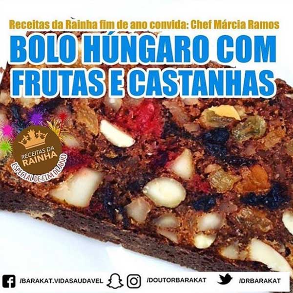 Bolo Húngaro com frutas e castanhas
