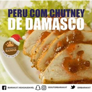 Peru com chutney de damasco